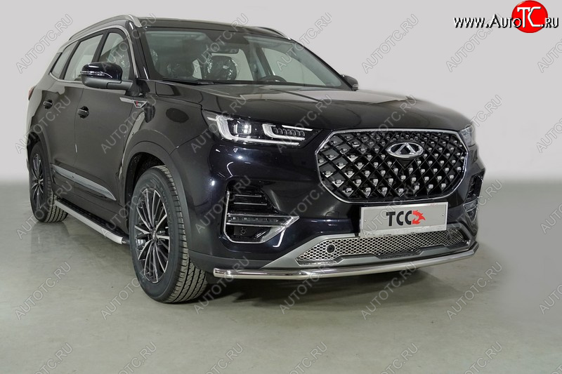 17 999 р. Защита переднего бампера нижняя d42,4 мм ТСС Тюнинг Chery Tiggo 8 PRO (2021-2025) (нержавейка)  с доставкой в г. Чебоксары