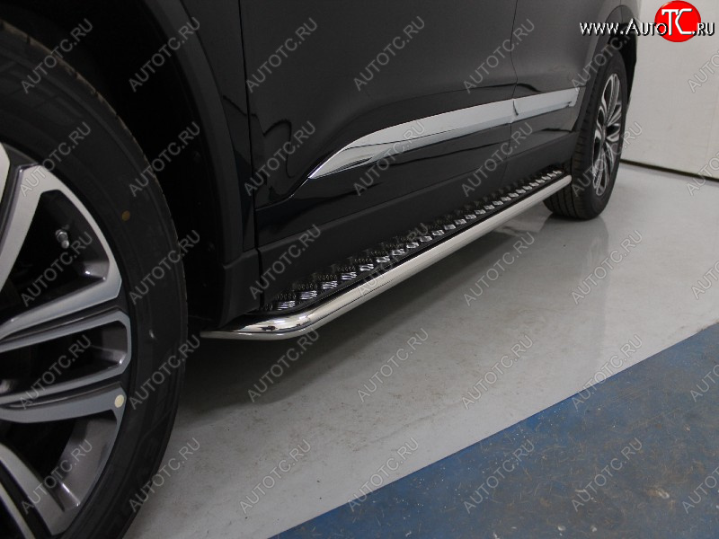 30 099 р. Пороги с площадкой 42,4 мм ТСС Тюнинг Chery Tiggo 8 (T18) дорестайлинг (2018-2022) (серые)  с доставкой в г. Чебоксары