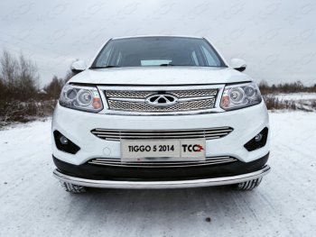 Нижняя декоративная вставка в бампер ТСС Тюнинг Chery Tiggo 5 (T21) дорестайлинг (2014-2017) (d 12 мм)