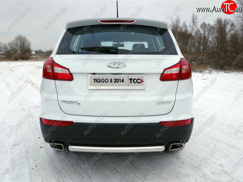 14 699 р. Защита задняя (нержавейка 60,3 мм), ТСС Тюнинг Chery Tiggo 5 (T21) дорестайлинг (2014-2017)  с доставкой в г. Чебоксары