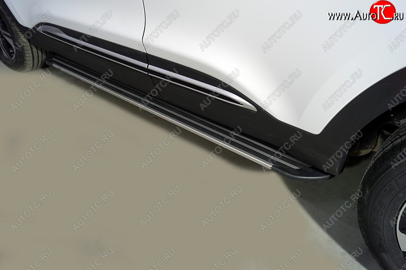20 599 р. Пороги алюминиевые Slim Line ТСС Тюнинг Chery Tiggo 4 Pro (2021-2025) (Silver)  с доставкой в г. Чебоксары