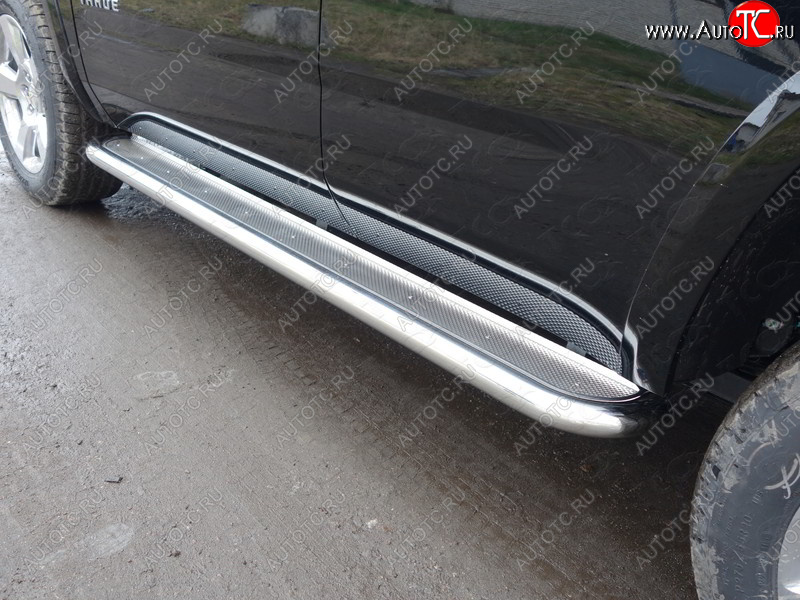45 999 р. Пороги с площадкой 60,3 мм ТСС Тюнинг Chevrolet Tahoe K2UC (2014-2021) (нержавейка )  с доставкой в г. Чебоксары