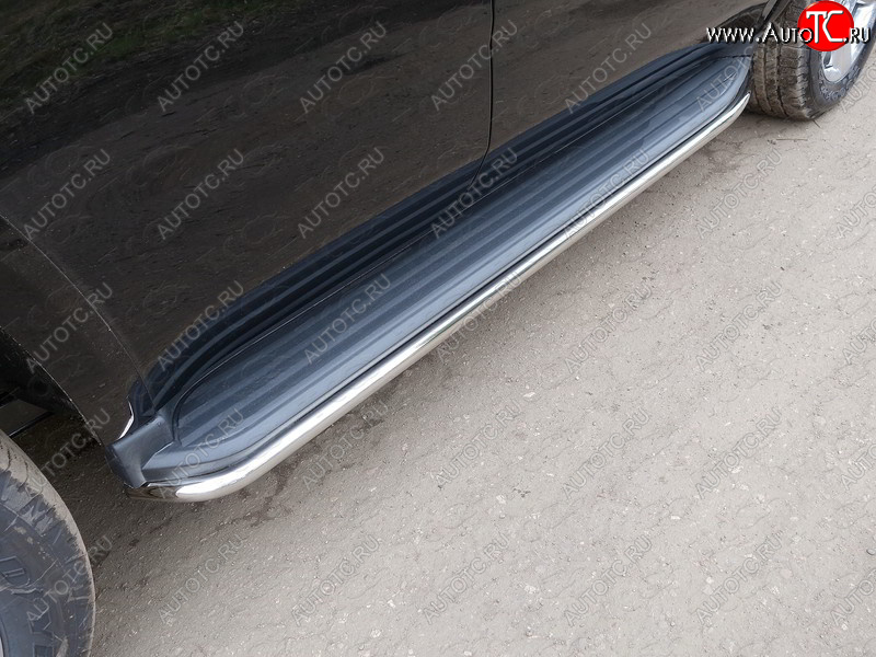 23 549 р. Защита порогов алюминий 42,4 мм, ТСС Тюнинг Chevrolet Tahoe K2UC (2014-2021)  с доставкой в г. Чебоксары