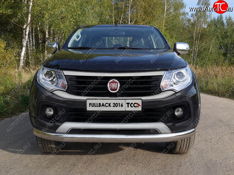 21 999 р. Защита переднего бампера нижняя овальная 75х42 мм ТСС Тюнинг Fiat Fullback (2016-2018) (нержавейка)  с доставкой в г. Чебоксары