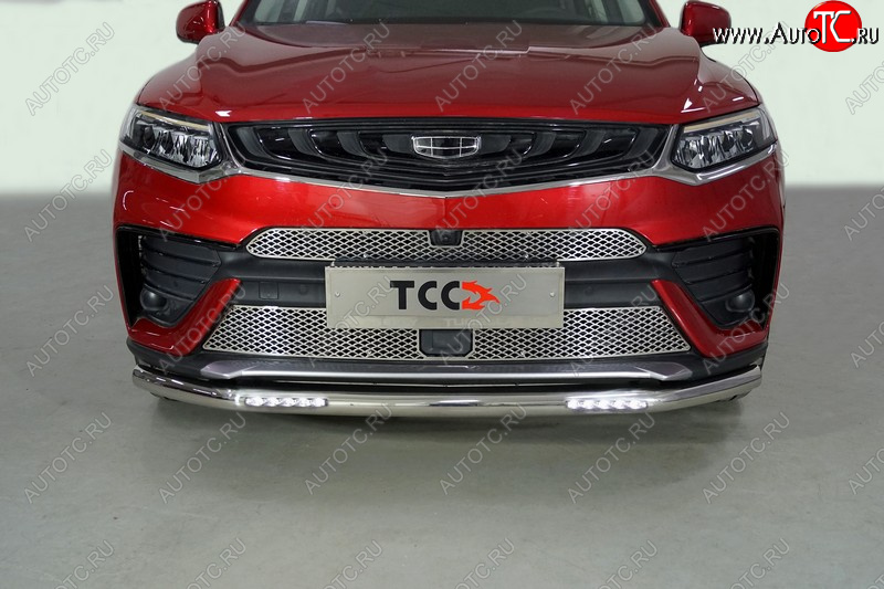 36 299 р. Защита переднего бампера нижняя с ДХО 60,3 мм ТСС Тюнинг Geely Tugella FY11,HPBA4 дорестайлинг (2019-2023) (нержавейка)  с доставкой в г. Чебоксары
