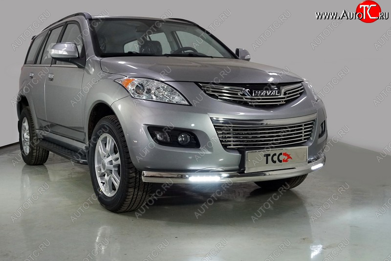 39 849 р. Защита передняя нижняя овальная с ДХО 75х42 мм ТСС Тюнинг Haval H5 рестайлинг (2020-2023) (нержавейка)  с доставкой в г. Чебоксары