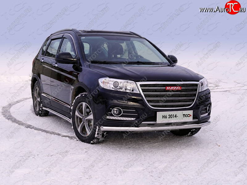 21 399 р. Защита переднего бампера нижняя d60,3 мм ТСС Тюнинг Haval H6 (2013-2020) (нержавейка)  с доставкой в г. Чебоксары