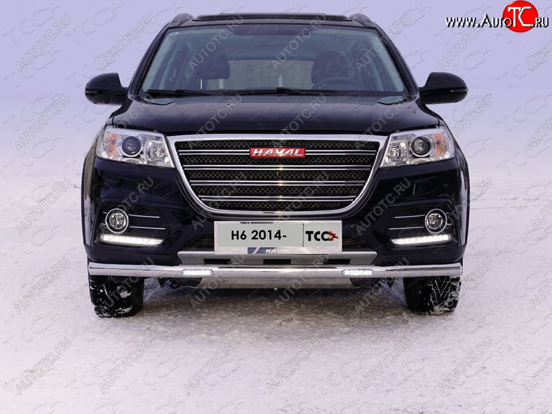 34 799 р. Защита переднего бампера нижняя (с ДХО) 60,3 мм Haval H6 (2013-2020) (нержавейка)  с доставкой в г. Чебоксары