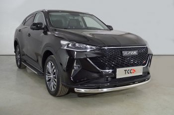 Защита переднего бампера нижняя d60,3 мм ТСС Тюнинг Haval F7x рестайлинг (2022-2024) (нержавейка)