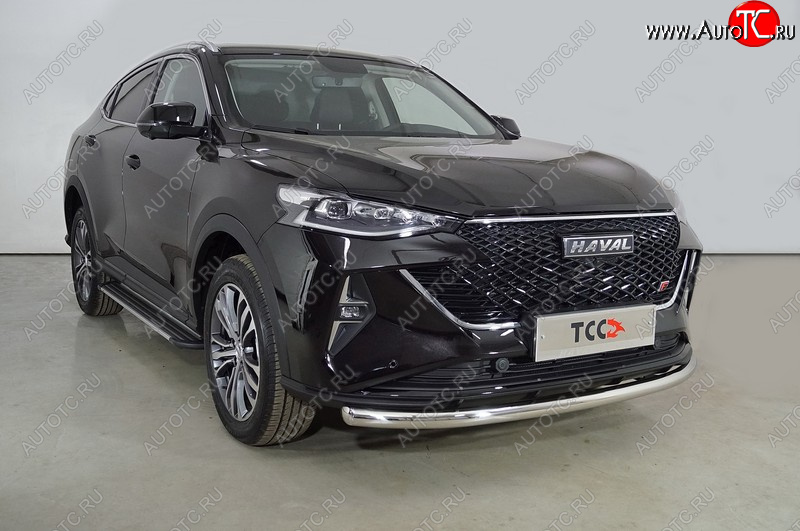 14 299 р. Защита переднего бампера нижняя d60,3 мм ТСС Тюнинг Haval F7x рестайлинг (2022-2024) (нержавейка)  с доставкой в г. Чебоксары