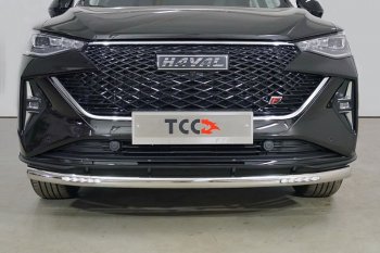 Защита переднего бампера нижняя с ДХО 60,3 мм ТСС Тюнинг Haval F7x рестайлинг (2022-2024) (нержавейка)