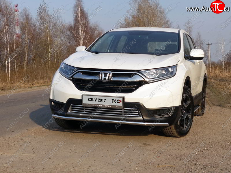 15 999 р. Защита переднего бампера нижняя d42,4 мм ТСС Тюнинг Honda CR-V RW,RT дорестайлинг (2016-2020) (нержавейка)  с доставкой в г. Чебоксары