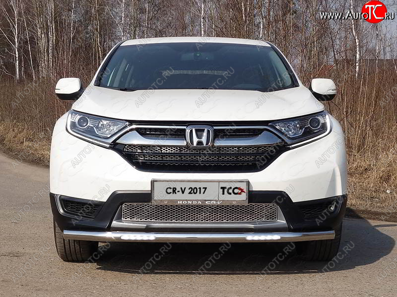 33 849 р. Защита переднего бампера нижняя с ДХО 60,3 мм Honda CR-V RW,RT дорестайлинг (2016-2020) (нержавейка)  с доставкой в г. Чебоксары