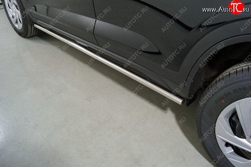 20 499 р. Защита порогов труба d42,4 мм ТСС Тюнинг Hyundai Creta SU (2020-2022) (серые)  с доставкой в г. Чебоксары