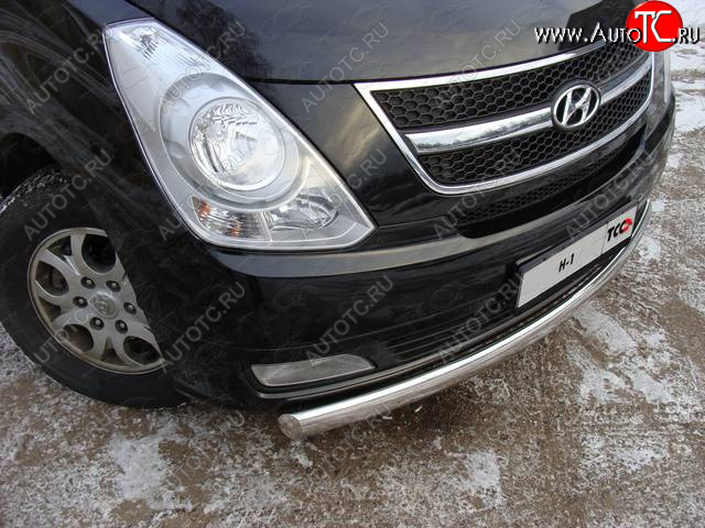 20 699 р. Защита переднего бампера нижняя 75*42 мм ТСС Тюнинг Hyundai Starex/Grand Starex/H1 TQ рестайлинг (2014-2018) (нержавейка)  с доставкой в г. Чебоксары