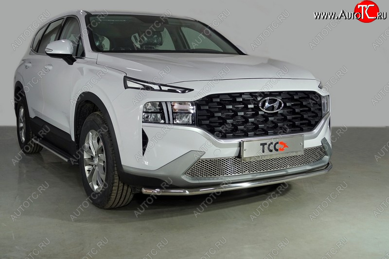 17 099 р. Защита переднего бампера нижняя d42,4 мм ТСС Тюнинг Hyundai Santa Fe TM рестайлинг (2020-2022) (нержавейка)  с доставкой в г. Чебоксары