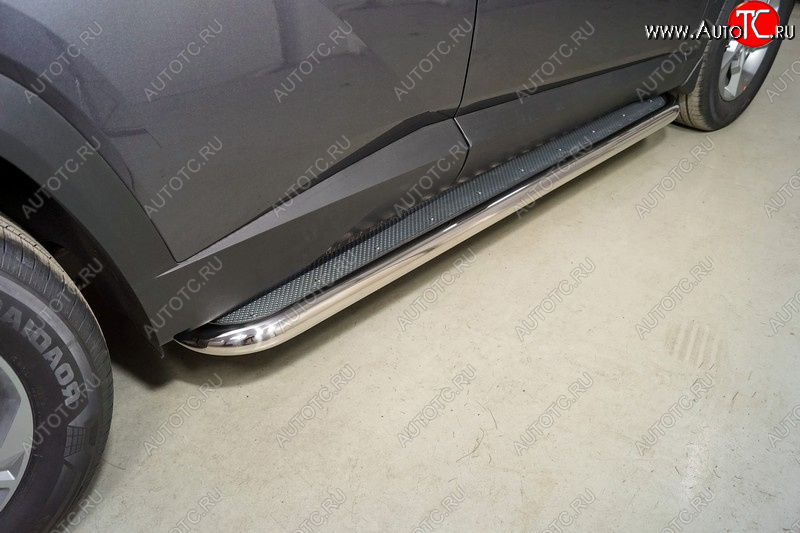 44 999 р. Пороги с площадкой 60,3 мм ТСС Тюнинг Hyundai Tucson NX4 (2020-2022) (нержавейка)  с доставкой в г. Чебоксары