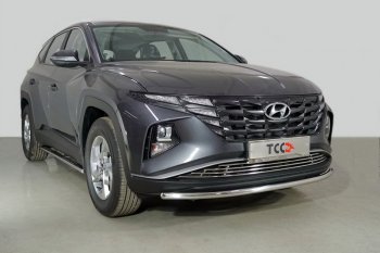 Защита переднего бампера нижняя d42,4 мм ТСС Тюнинг Hyundai Tucson NX4 (2020-2022) (нержавейка)