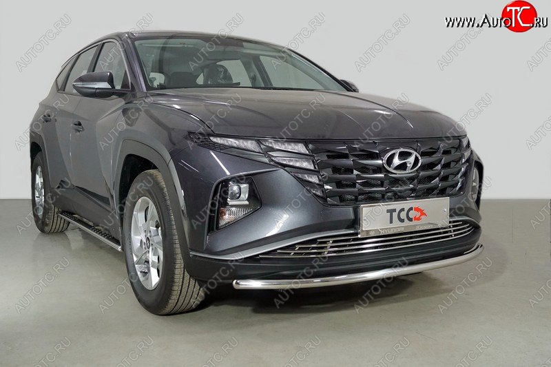 17 099 р. Защита переднего бампера нижняя d42,4 мм ТСС Тюнинг Hyundai Tucson NX4 (2020-2022) (нержавейка)  с доставкой в г. Чебоксары