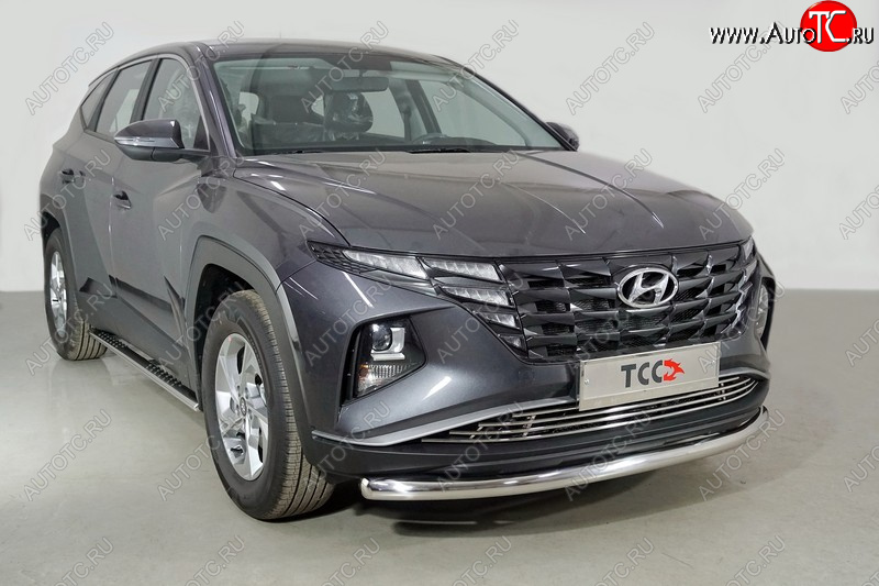 20 749 р. Защита переднего бампера нижняя d60,3 мм ТСС Тюнинг Hyundai Tucson NX4 (2020-2022) (нержавейка)  с доставкой в г. Чебоксары
