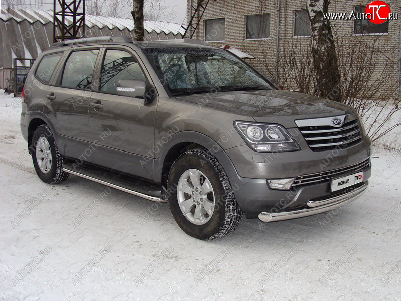 15 699 р. Защита порогов алюминий 42 мм, ТСС Тюнинг KIA Mohave HM2 (2019-2022)  с доставкой в г. Чебоксары