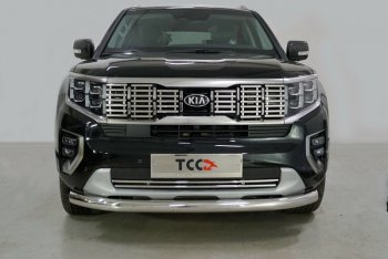 Защита переднего бампера нижняя 76,1 мм ТСС Тюнинг KIA Mohave HM2 (2019-2022) (нержавейка)