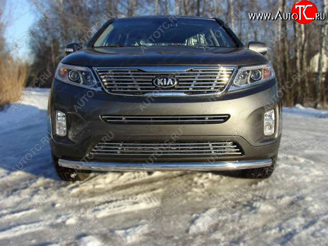 17 649 р. Защита переднего бампера нижняя d60,3 мм ТСС Тюнинг KIA Sorento UM/Prime дорестайлинг (2014-2018) (нержавейка)  с доставкой в г. Чебоксары