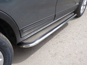 Пороги с площадкой 75х42 мм ТСС Тюнинг KIA Sorento UM/Prime дорестайлинг (2014-2018)