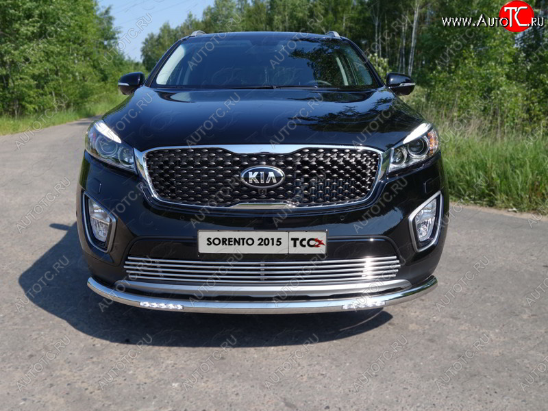 34 999 р. Защита переднего бампера нижняя с ДХО 60,3 мм ТСС Тюнинг KIA Sorento UM/Prime дорестайлинг (2014-2018) (нержавейка)  с доставкой в г. Чебоксары