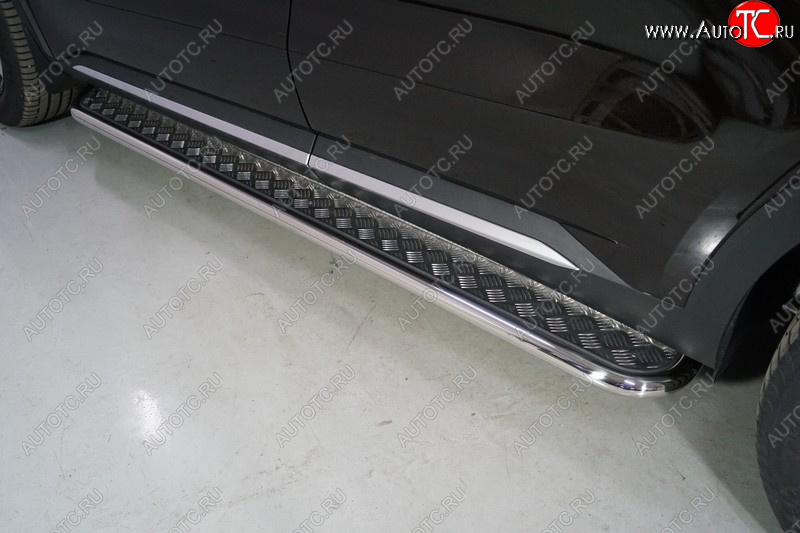 30 099 р. Пороги с площадкой 42,4 мм ТСС Тюнинг KIA Sorento MQ4 (2020-2022) (серые)  с доставкой в г. Чебоксары