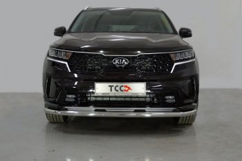 Защита переднего бампера нижняя d60,3 мм ТСС Тюнинг KIA Sorento MQ4 (2020-2022) (нержавейка)