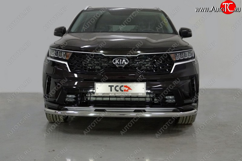 20 749 р. Защита переднего бампера нижняя d60,3 мм ТСС Тюнинг KIA Sorento MQ4 (2020-2022) (нержавейка)  с доставкой в г. Чебоксары