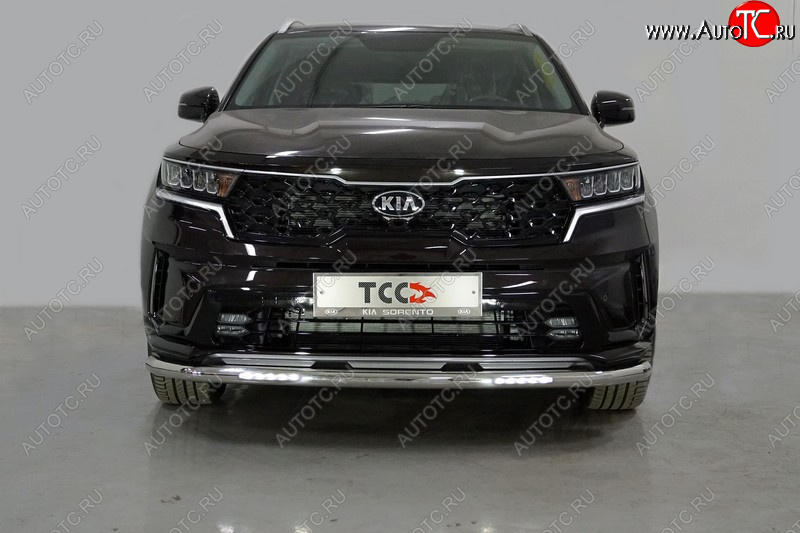 36 299 р. Защита переднего бампера нижняя с ДХО 60,3 мм ТСС Тюнинг KIA Sorento MQ4 (2020-2022) (нержавейка)  с доставкой в г. Чебоксары