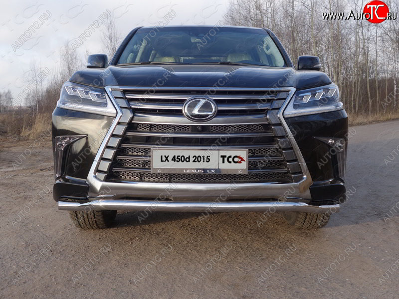 24 999 р. Защита переднего бампера нижняя d60,3 мм ТСС Тюнинг Lexus LX570 J200 2-ой рестайлинг (2015-2022) (нержавейка)  с доставкой в г. Чебоксары