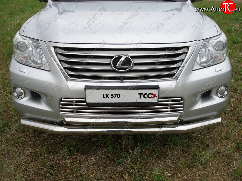 30 899 р. Защита переднего бампера нижняя d76,1*60,3 мм ТСС Тюнинг Lexus LX570 J200 дорестайлинг (2007-2012) (нержавейка)  с доставкой в г. Чебоксары