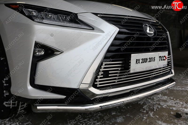 11 749 р. Нижняя декоративная вставка в бампер (кроме F-Sport) ТСС Тюнинг Lexus RX450 AL20 дорестайлинг (2015-2019) (d 12 мм)  с доставкой в г. Чебоксары