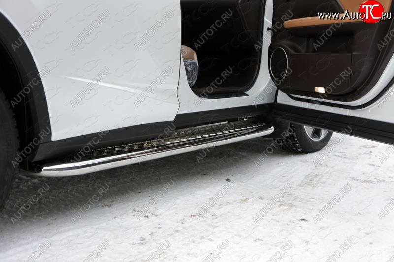 36 999 р. Пороги с площадкой 60,3 мм кроме F-Sport ТСС Тюнинг Lexus RX350 XU30 дорестайлинг (2003-2006) (серые)  с доставкой в г. Чебоксары