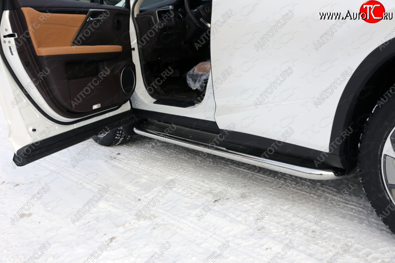 45 999 р. Пороги с площадкой 60,3 мм кроме F-Sport ТСС Тюнинг Lexus RX350 XU30 дорестайлинг (2003-2006) (нержавейка)  с доставкой в г. Чебоксары