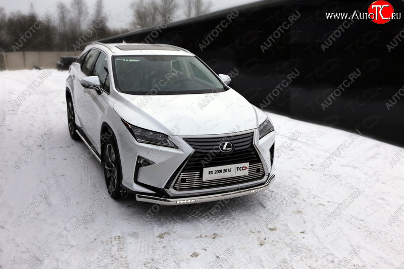45 999 р. Защита передняя нижняя овальная с ДХО 75х42 мм ТСС Тюнинг Lexus RX300 XU10 дорестайлинг (1995-2001) (нержавейка)  с доставкой в г. Чебоксары