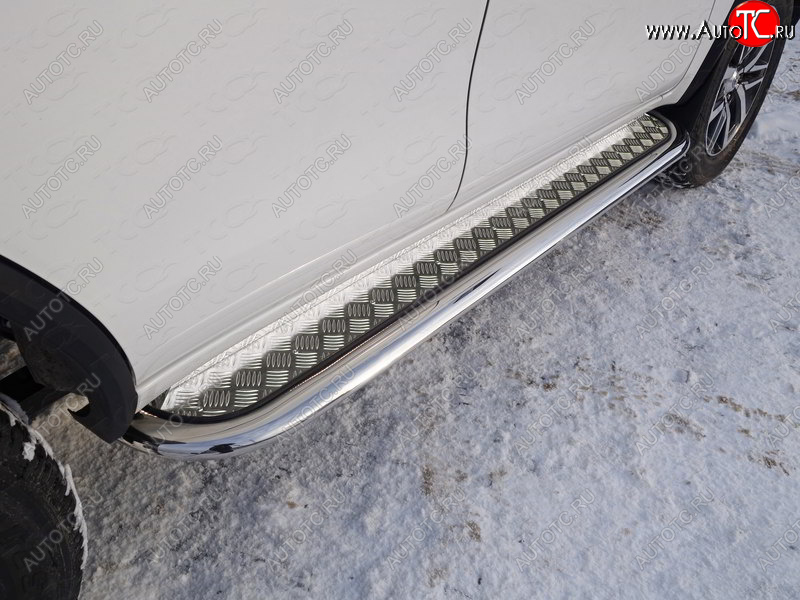 39 599 р. Пороги с площадкой 75х42 мм кроме F-Sport ТСС Тюнинг Lexus RX350 XU30 дорестайлинг (2003-2006) (серые)  с доставкой в г. Чебоксары