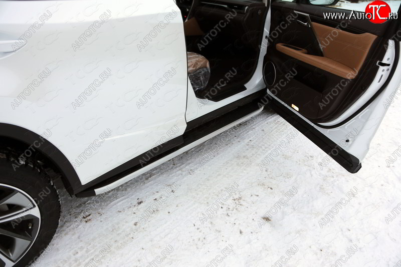 20 599 р. Пороги алюминиевые с пластиковой накладкой F-Sport ТСС Тюнинг Lexus RX300 XU10 дорестайлинг (1995-2001) (серые)  с доставкой в г. Чебоксары