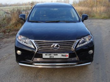 Декоративная вставка переднего бампера (кроме F-Sport) ТСС Тюнинг Lexus RX350 AL10 рестайлинг (2012-2015) (d 12 мм)