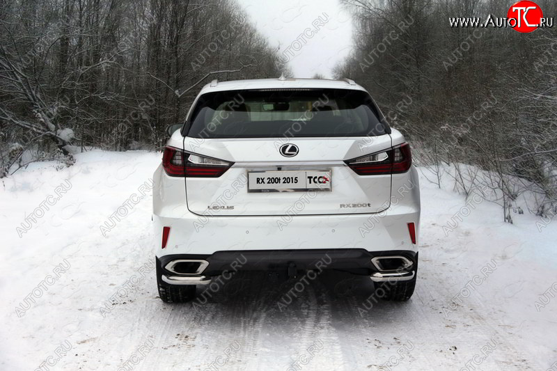 18 999 р. Защита заднего бампера (кроме F-Sport, уголки, d60,3 мм) TCC Lexus RX450 AL20 дорестайлинг (2015-2019)  с доставкой в г. Чебоксары