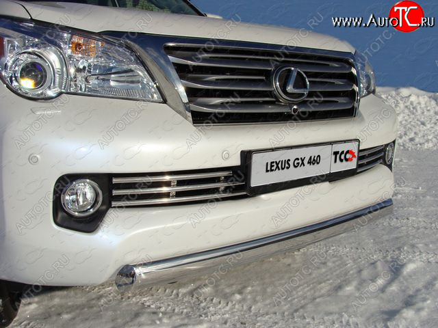 23 899 р.  Защита переднего бампера нижняя 75*42 мм ТСС Тюнинг Lexus GX460 J150 дорестайлинг (2009-2013) (нержавейка)  с доставкой в г. Чебоксары