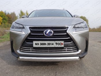 Декоративная вставка переднего бампера (кроме F-Sport) ТСС Тюнинг Lexus NX300h Z10 дорестайлинг (2014-2017) (d 16 мм)