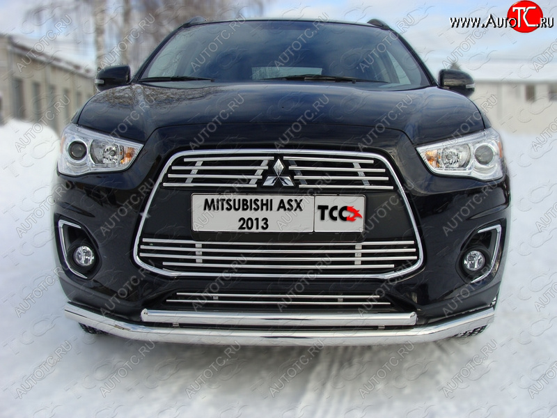 4 299 р. Верхняя декоративная вставка решетки радиатора ТСС Тюнинг Mitsubishi ASX 1-ый рестайлинг (2013-2016) (d 12 мм)  с доставкой в г. Чебоксары