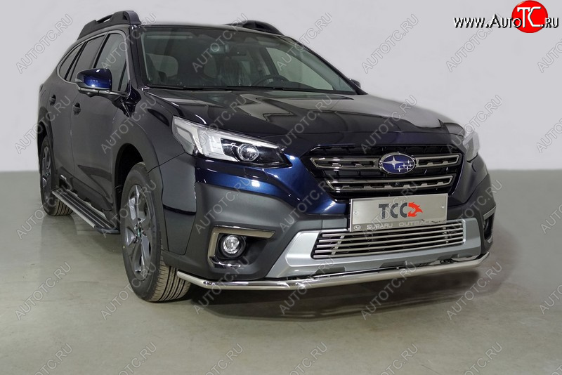 17 099 р. Защита переднего бампера нижняя d42,4 мм ТСС Тюнинг Subaru Outback BT универсал (2019-2025) (нержавейка)  с доставкой в г. Чебоксары