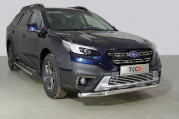 Защита переднего бампера нижняя d60,3 мм ТСС Тюнинг Subaru Outback BT универсал (2019-2025) (нержавейка)