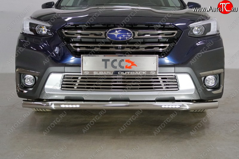 38 999 р. Защита переднего бампера нижняя с ДХО 60,3 мм ТСС Тюнинг Subaru Outback BT универсал (2019-2025) (нержавейка)  с доставкой в г. Чебоксары