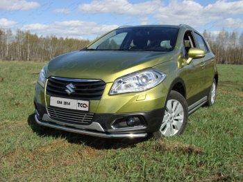 Защита переднего бампера нижняя d42,4 мм ТСС Тюнинг Suzuki SX4 JYB, JYA хэтчбэк дорестайлинг (2013-2016) (нержавейка)